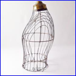 Antique Metal Wire Bust Shirt Display Stand Mercantile Store Torso Merchandise Display