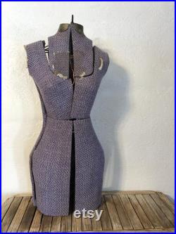 Antique Purple Fabric Adjustable Dress Form Mannequin Dress Makers Model