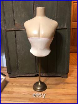 Antique Tabletop Mannequin, 1930 s Display Bust, Store Display Dressform, Plaster Mannequin Bust