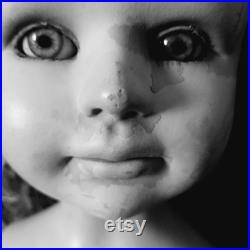 Antique Vintage Glass eyed Child Mannequin Bust