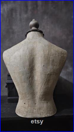 Antique Vintage Male Papermache Counter Top Mannequin, Shop Display Mannequin, Dress Form Mannequin, Mannequin Bust