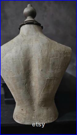 Antique Vintage Male Papermache Counter Top Mannequin, Shop Display Mannequin, Dress Form Mannequin, Mannequin Bust