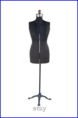 Antique White Fully Adjustable Female Dress Form Mannequin on Cast Iron Base 63