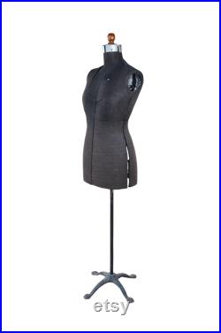 Antique White Fully Adjustable Female Dress Form Mannequin on Cast Iron Base 63