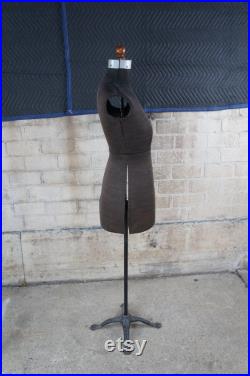 Antique White Fully Adjustable Female Dress Form Mannequin on Cast Iron Base 63