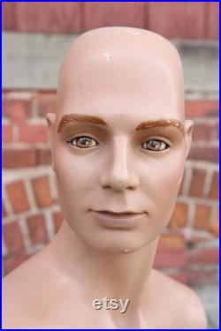 Antique Wolf Vine Greneker Mannequin Male hat Store display head bust Vintage countertop counter display male