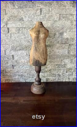 Antique Wood Paper Mache Doll Dress Form on Stand Antique Doll Dress Form Home Decor Display Stand