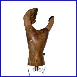 Antique Wooden Mannequin Articulating Hand Used Brown Black RARE UNIQUE