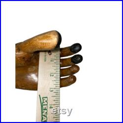 Antique Wooden Mannequin Articulating Hand Used Brown Black RARE UNIQUE