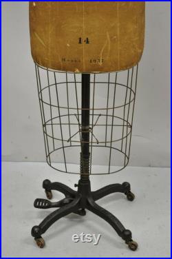 Antique j.r Bauman Model 1957 Size 14 Cage Dress Form Mannequin