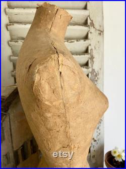 Antique tailor's dummy mannequin rare French shop antique dress maker's dummy papier maché sewing dummy, shop dress form from the 1900's