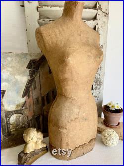 Antique tailor's dummy mannequin rare French shop antique dress maker's dummy papier maché sewing dummy, shop dress form from the 1900's