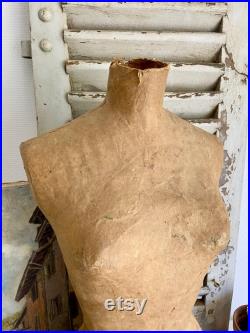 Antique tailor's dummy mannequin rare French shop antique dress maker's dummy papier maché sewing dummy, shop dress form from the 1900's