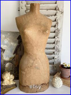 Antique tailor's dummy mannequin rare French shop antique dress maker's dummy papier maché sewing dummy, shop dress form from the 1900's