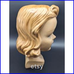 Art Deco Plaster Mannequin Head Store Display Girl Child 106