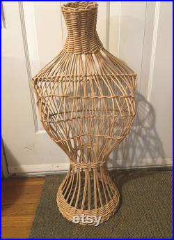 Art Deco Rattan Wicker Dress Form Bust Torso