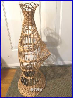 Art Deco Wicker Rattan Dress Form Bust Torso