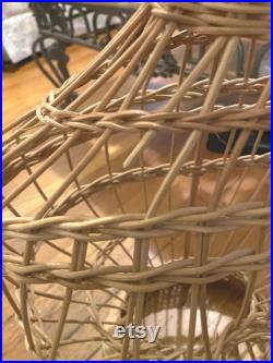 Art Deco Wicker Rattan Dress Form Bust Torso