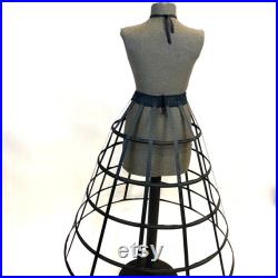 Art Mannequin Gothic Dress Form Bust form Hand covered Full Sized Vintage Display Mannequin with Hoop Skirt