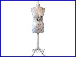 BEST SELLER A Stunning Marble Design Mannequin With a White Wooden Stand Gold Leaf