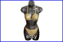 BEST SELLER Mannequin Gold Stamp Bikini Decoupaged Torso Female