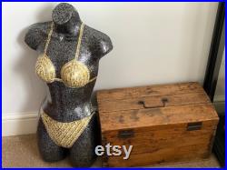BEST SELLER Mannequin Gold Stamp Bikini Decoupaged Torso Female