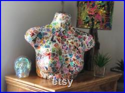 BEST SELLER Mannequin Stamp Decoupaged Torso Female