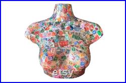 BEST SELLER Mannequin Stamp Decoupaged Torso Female BEST SELLER Mannequin Stamp Decoupaged Torso Female