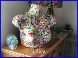 BEST SELLER Mannequin Stamp Decoupaged Torso Female