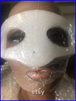 Beautiful African Female Mannequin Head, Chest and Shoulders Wig Display Pierced Ears and Hair Net NEW B01