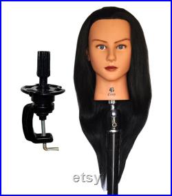 Bellrino 22 Cosmetology Mannequin Manikin Training Head with Human Hair with Clamp Holder CASEY C