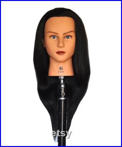 Bellrino 22 Cosmetology Mannequin Manikin Training Head with Human Hair with Clamp Holder CASEY C