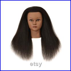 Bellrino Afro Coarse 100 Real Hair Mannequin Head Hairdresser Training Head Manikin Cosmetology Head(802DB)