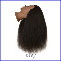 Bellrino Afro Coarse 100 Real Hair Mannequin Head Hairdresser Training Head Manikin Cosmetology Head(802DB)