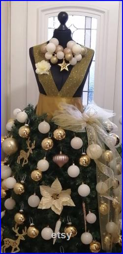 Bespoke Mannequin Christmas Dress Tree with lights, Mannequin Dress Tree, Christmas Form Dress, Form Dress Tree, Christmas Decoration