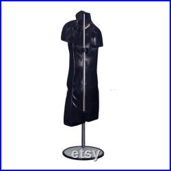 Black Child and Toddler Mannequin Torso Set Retail Display with Metal Stands