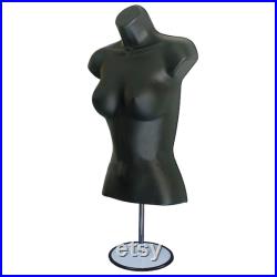 Black Female Mannequin Torso with Stand S-M Clothing Display (2 Pack)