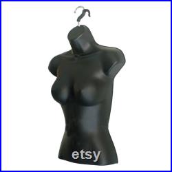 Black Female Mannequin Torso with Stand S-M Clothing Display (2 Pack)