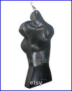 Black Female Mannequin Torso with Stand S-M Clothing Display (2 Pack)