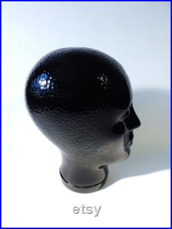 Black Glass Mannequin Head 1960s Italian Avant-Garde Design