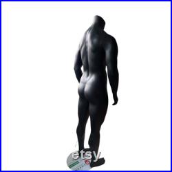 Black Matte Color Full Body Sports Athletic Muscle Body Building Male Mannequin Tonic-1