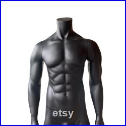 Black Matte Color Full Body Sports Athletic Muscle Body Building Male Mannequin Tonic-1