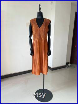 Black Round Base Black Wooden Arms Black Satin Female Mannequin Dress Form Zendaya