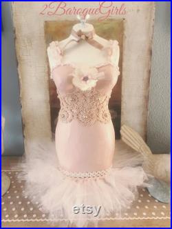 Blush Pink Decorated Dress Form Mannequin, Tabletop Dress Form, Half Size Mannequin