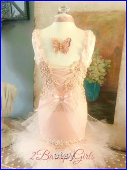 Blush Pink Decorated Dress Form Mannequin, Tabletop Dress Form, Half Size Mannequin