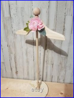 Boho nursery Baby shower centerpiece Child Boutique Craft fair display infant toddler size Bohemian lambs ear and pale pink cabbage rose