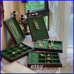 Boutique Jewellery Exhibition Ring Earring Necklace Jewelry Display Tray With Pad Velvet Trinket Jewelry Store Counter Jewelry Packaging Box