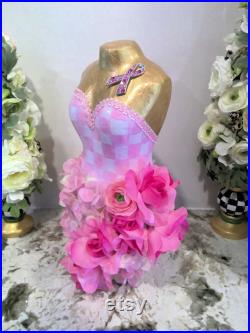 Breast Cancer Dress Form Centerpiece Tabletop Mannequin, Hand Painted Breast Cancer Gift, Survivor Gift