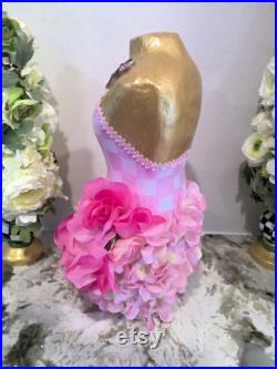 Breast Cancer Dress Form Centerpiece Tabletop Mannequin, Hand Painted Breast Cancer Gift, Survivor Gift