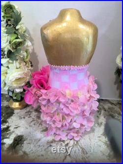 Breast Cancer Dress Form Centerpiece Tabletop Mannequin, Hand Painted Breast Cancer Gift, Survivor Gift